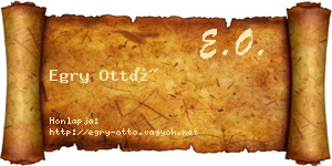 Egry Ottó névjegykártya